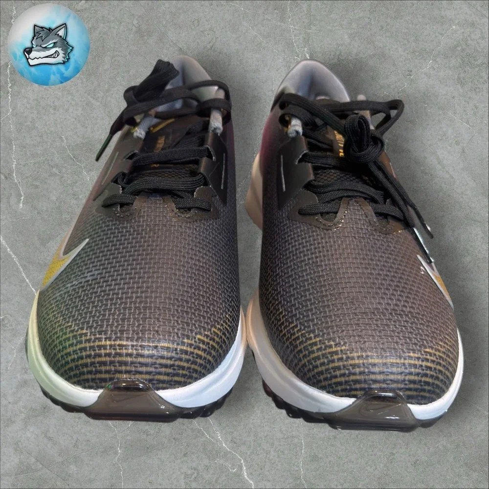 Nike Air Zoom Infinity Tour 2 Golf Shoes Gray Gold Men's Size 9 WIDE FD0218-003